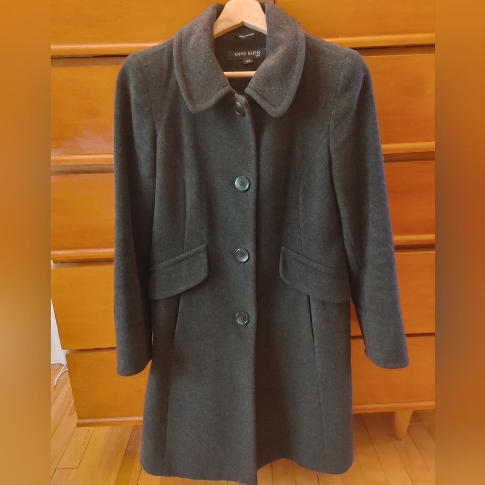Anne Klein wool cashmere coat 6P